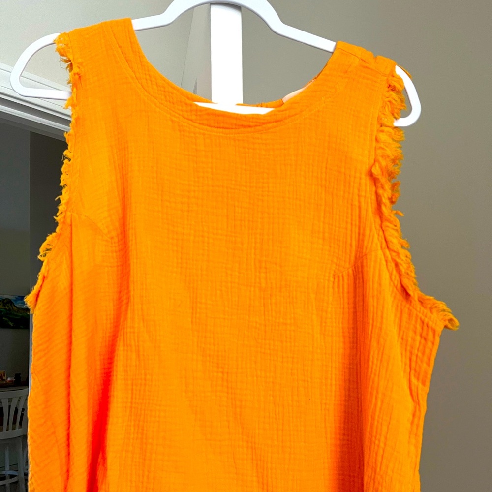 Thread and Supply orange cotton gauze XL tank never worn